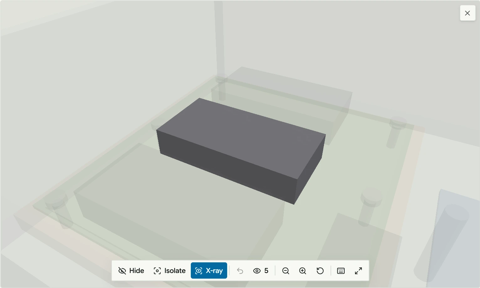 One IGBT module isolated, everything around it ghosted